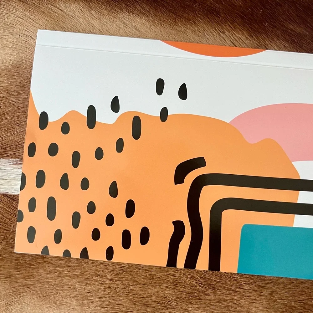 🏷️🎉🆕 vibrant abstract geometric action plan desktop notepad